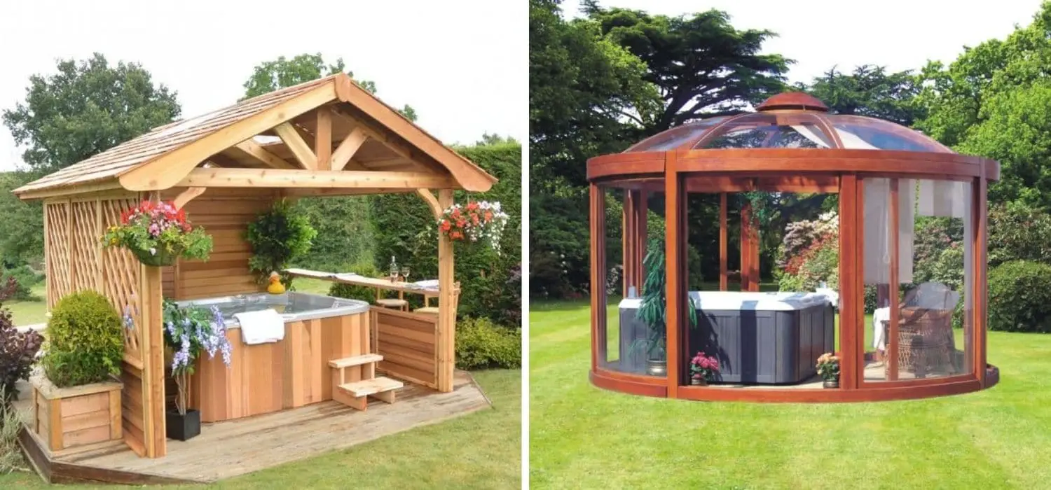 hot tub gazebo with retractable roof